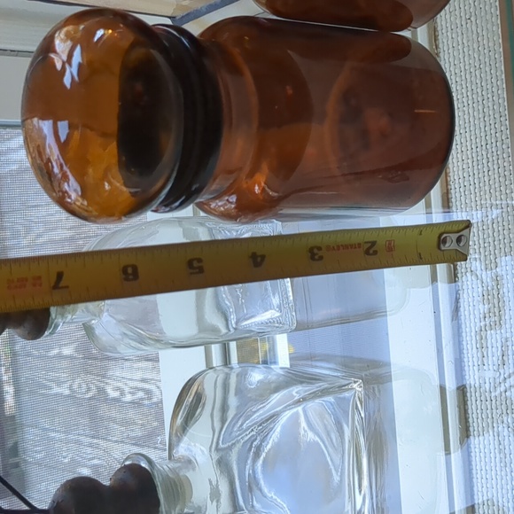 Two Belgium Brown Glass Containers with Lids - Picture 2 of 6